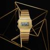 Мужские цифровые часы Casio A700WEVG-9ADF Черный корпус из нержавеющей стали Водонепроницаемость 30 м