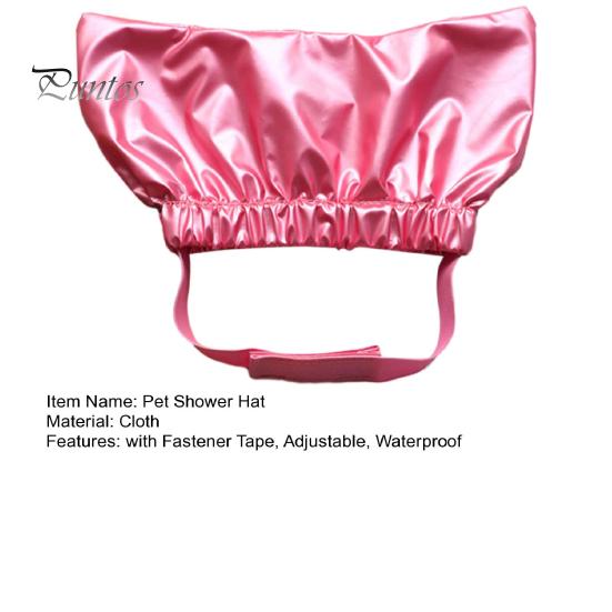 Waterproof Pet Shower Hat with Fastener Tape Adjustable Headgear Anti-Ear Water Hood Pet Hat for Cat Bathing