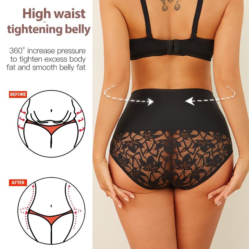 Women High Waist Lace Shapewear Briefs Seamless Butt Lifter Women's Maillard Sexy Tummy Control Belly Shaping Lingerie Female
