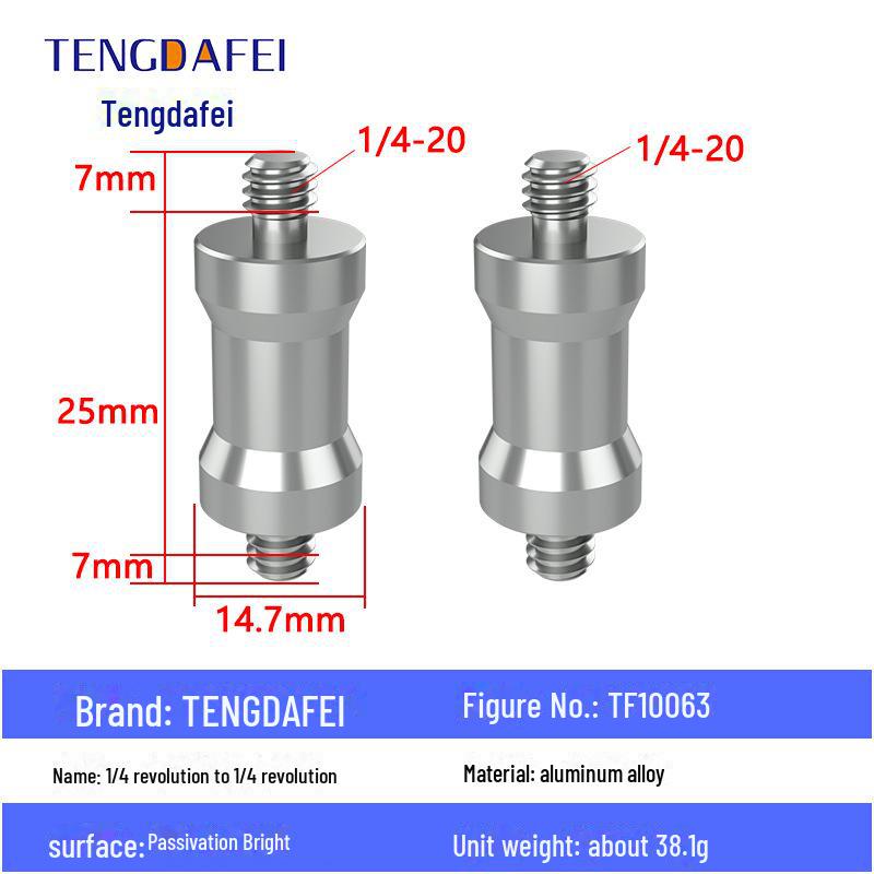 Адаптер для штатива с креплением на стойку для освещения и поворота камеры с резьбой 1/4" на 3/8" на M4/M5/M6/M8