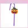 20pcs Halloween Bendable Plastic Straws Pumpkin And Vampire Party Supplies