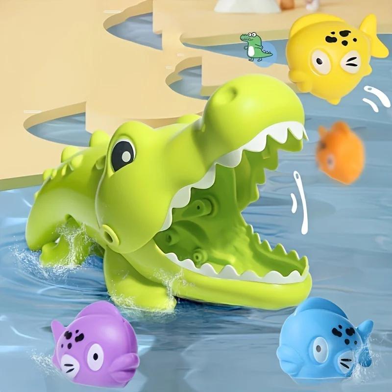 Игровой набор "Большой крокодил" для игр в воде - Интерактивные и развивающие детские игрушки для ванны с креативным дизайном и веселыми действиями кормления