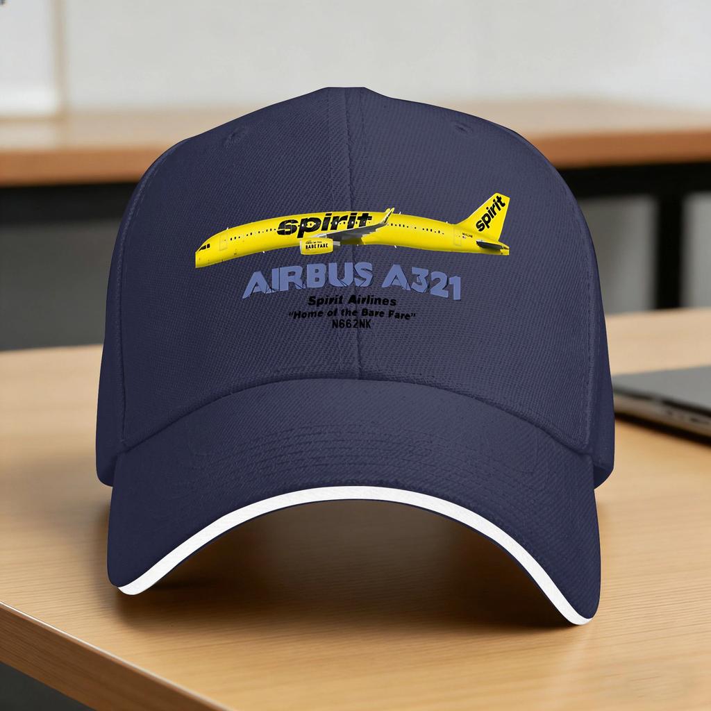 Airbus A321 - Spirit Airlines Дом Базовых Тарифов Повседневная Бейсболка Летняя Защита от Солнца Женская Мужская Дизайн Бейсболки
