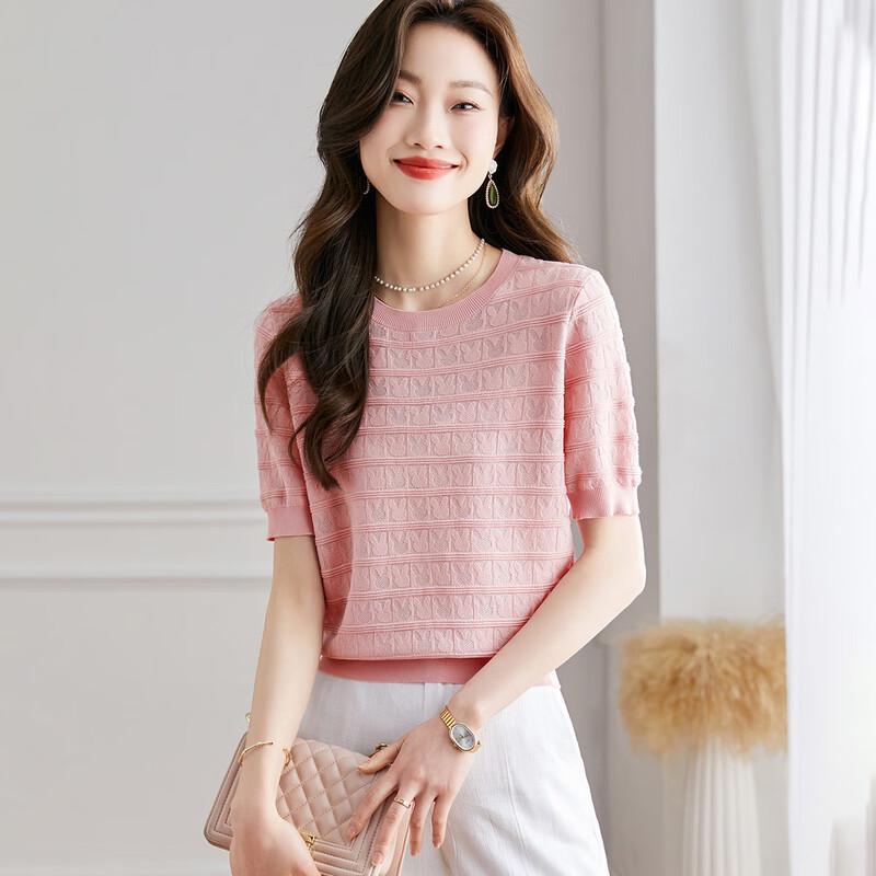 Women's Silk Blend Lace Crochet Knit Top