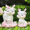Миниатюрные фигурки оленей Маленькие мультяшные фигурки лесных животных из смолы для поделок Аксессуары для сказочного сада Топперы для тортов