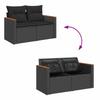 11 Piece Garden Sofa Set with Cushions Black Poly Rattan
