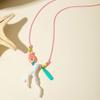 2025 New Ocean Fish Coral Pendant Necklace Boho Colorful Handmade Braided Rope Adjustable Women Vacation Party Jewelry
