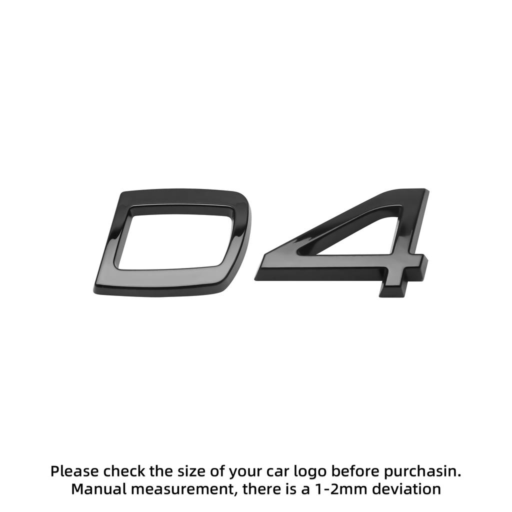 3D ABS Letters Decals for For Volvo D2 D3 D4 D5 D6 D7 D8  Car Rear Trunk Tailgate Side Fender Badge Emblem Sticker Decoration