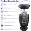 Solar Bug Zapper 2-in-1 Mosquito Killer Lamp Indoor 4500V Fly Zapper Outdoor Solar Powered with Rechargeable Insect Fly Trap