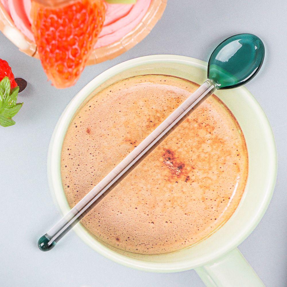 Новая красочная посуда Кофейные ложки Стеклянные ложки для чая с длинной ручкой