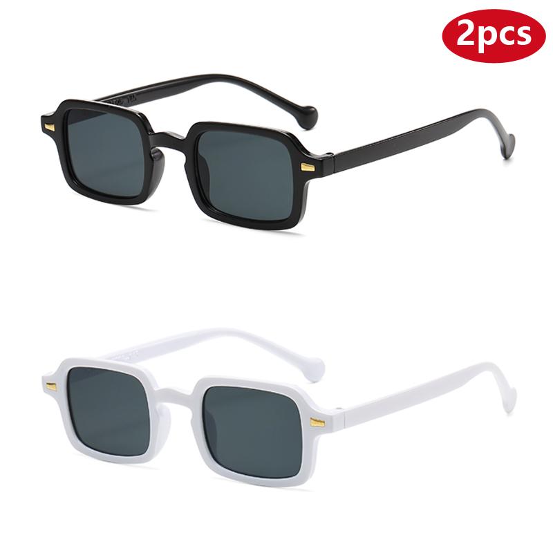Protective Glasses 2Pcs Classic Small Square Sunglasses Women Brand Designer Sun Glasses Female Multi Color Eyeglasses Uv400
