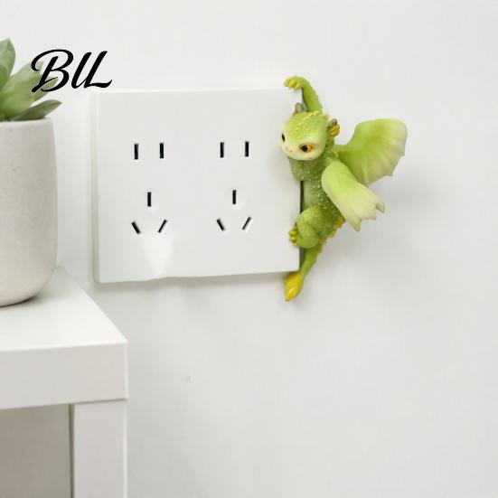 Kids Room Wall Art 3D Cute Baby Dinosaur Switch Sticker, Fantasy Decor, Decorative Outlet Plate Surround Socket Panel Decal, Indoor for Bedroom Living