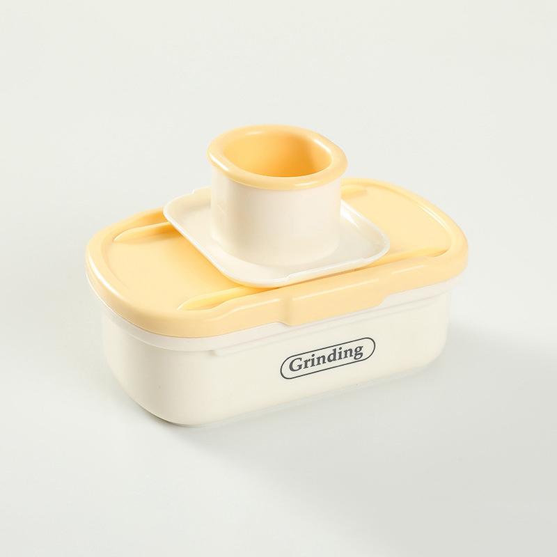 Бытовая ручная чеснокодавилка 2 в 1 с защитой для рук, терка для измельчения имбиря, мини-пластиковая чеснокочистка, детское прикорм