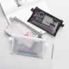 1 PCS Creative Mesh Transparent Cute Square Oval Portable Pen Pencil Pouch Bag School Office Supply Stationery Case Storage Bag