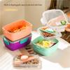 Double-Layer Lunch Box Portable Picnic Salad Fresh-Keeper Light Food Fruit Box With Compartments For Students And Office Workers