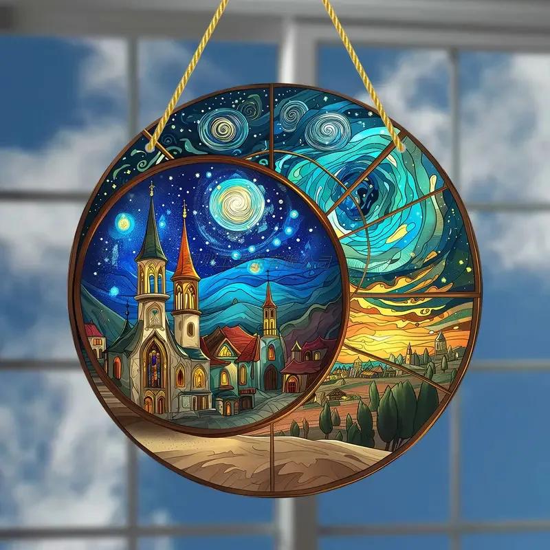 Рамадан Ид Акриловое Подвесное Украшение Красочный Круглый Исламский Декор для Дома Сада Улицы Ид аль-Фитр Мубарак Фестивальный Подарок