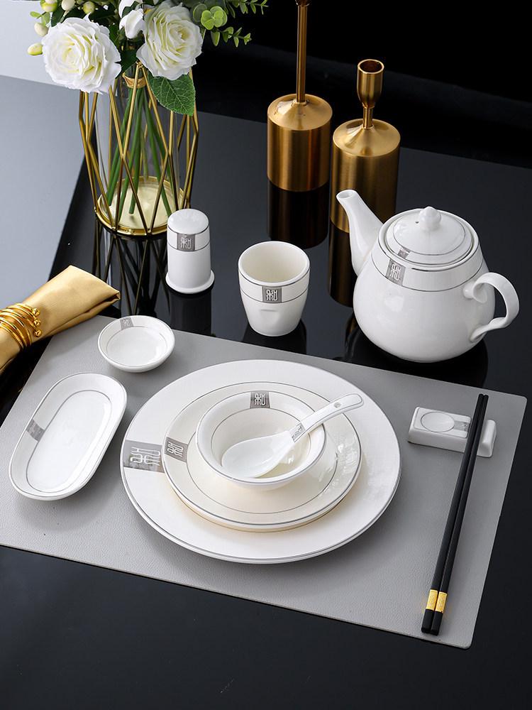 Роскошный керамический набор посуды - 4 предмета: высококачественные миски, тарелки и блюда для отелей и ресторанов