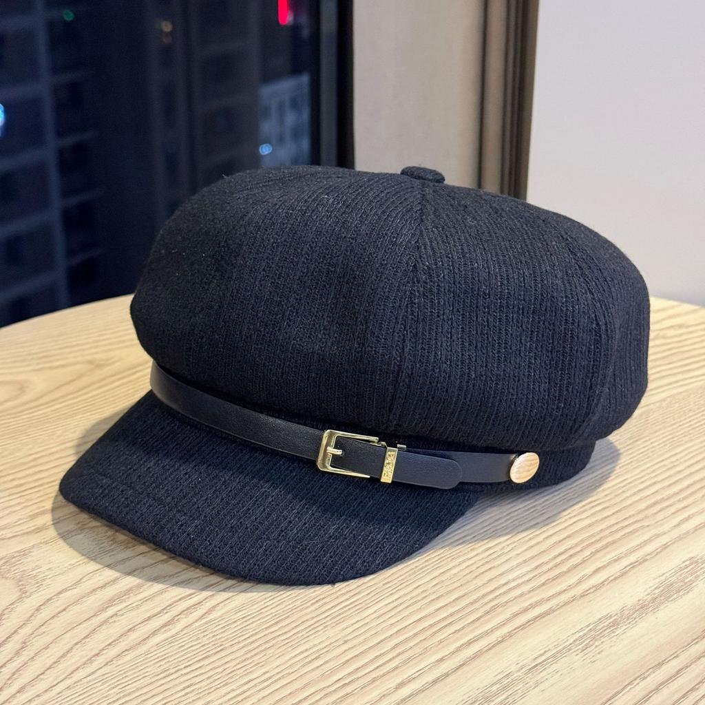 Новая восьмиугольная шляпа для женщин Модная осенне-зимняя шляпа-берет для большого обхвата головы и маленького лица Подходит для квадратного и круглого лица