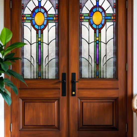 Пленка для конфиденциальности витражного окна Винтажная декоративная матовая Статическое прилипание Водонепроницаемая ПВХ Многоразовая Блокирующая УФ-излучение Наклейка на стекло Покрытие