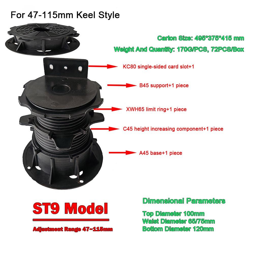 1/2Pcs Eliminate Slope Difference Decking Support Pedestal Set Deck Support Base for Wood WPC Metal