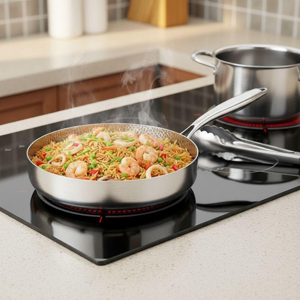 Titanium Zinc Zinc Alloy Non-stick Pot Fast Heating Steak Skillet Hammered Texture Frying Pan All Cook-top