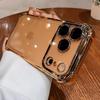 Luxury Electroplate Shockproof Transparent Phone Case For iPhone 17 16 15 14 13 12 11 Pro Max Plus Air Clear Bumper Cases Cover