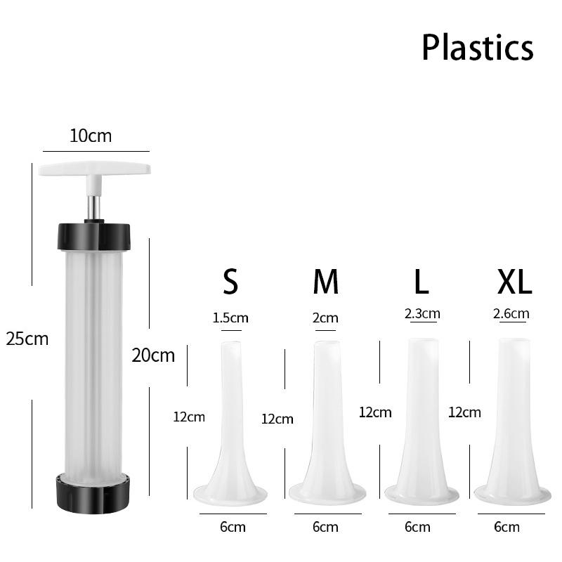 Manual Sausage Maker Meat Filler Stuffer Stainless Steel Syringe With Casing Kitchen Home Made Sausages Vertical