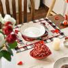 Buffalo Plaid Red Heart Table Mats fValentine's Day Placemats Table Runner Seasonal Bow Tie or Party Kitchen Dining Decoration