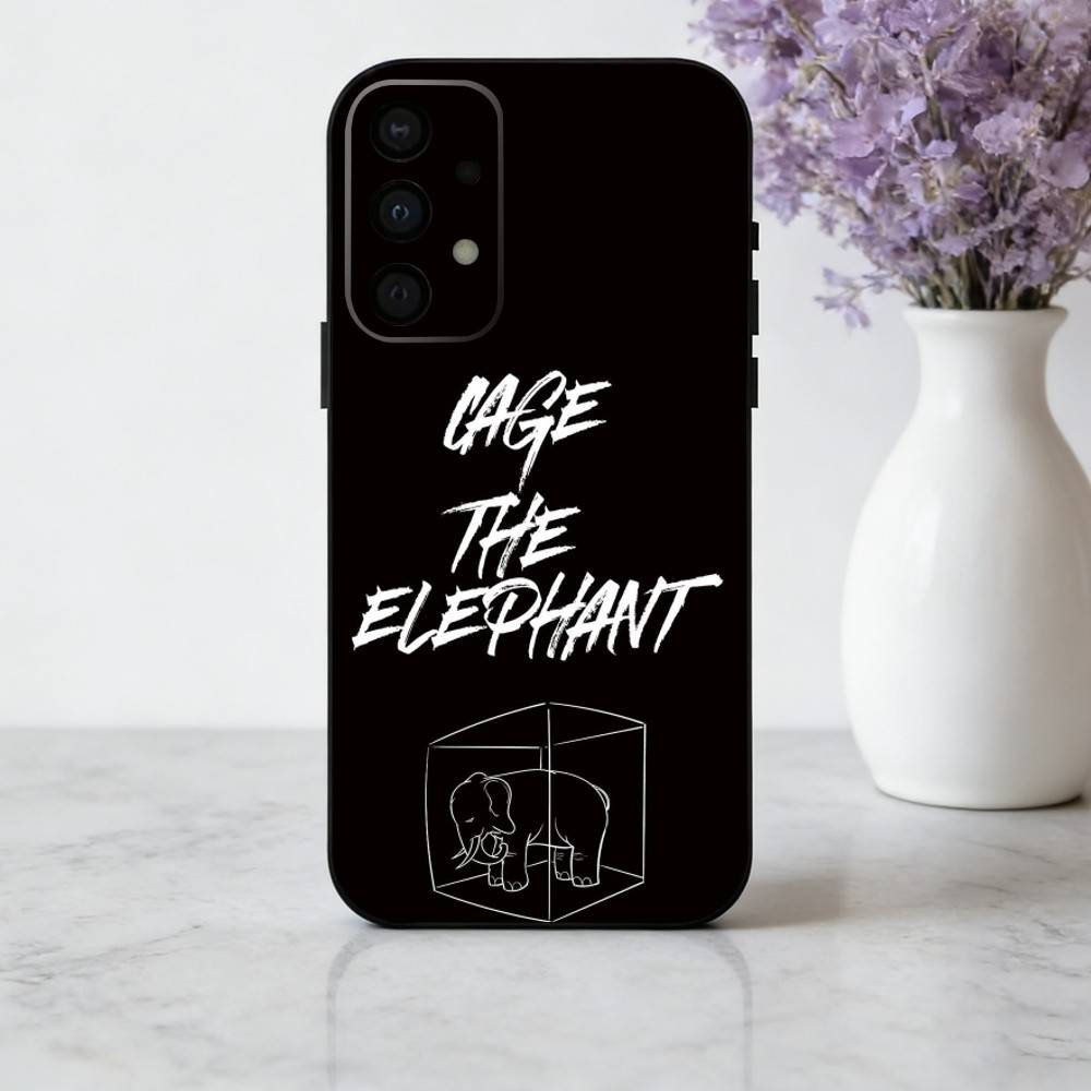 Поп-рок C-Cage the E-Elephan Чехол для телефона Samsung Galaxy A73,A72,A71,A70,A53,A52,A51,Мягкий силиконовый черный чехол
