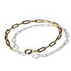 BONBEAU Square Chain Layered Bold Bracelet Bold Clip Square Chain Layered Bracelet