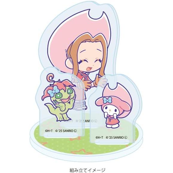 Digimon Adventure x Персонажи Sanrio 05 Мими Тачигава и Палмон x Моя Мелоди [Иллюстрация-коллаборация] Акриловая подставка-пластина