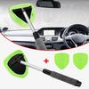 Инструмент для чистки лобового стекла автомобиля с выдвижной ручкой и подушечкой из микрофибры Легко захватываемая чистящая щетка Многоразовый набор для чистки автомобильного стекла