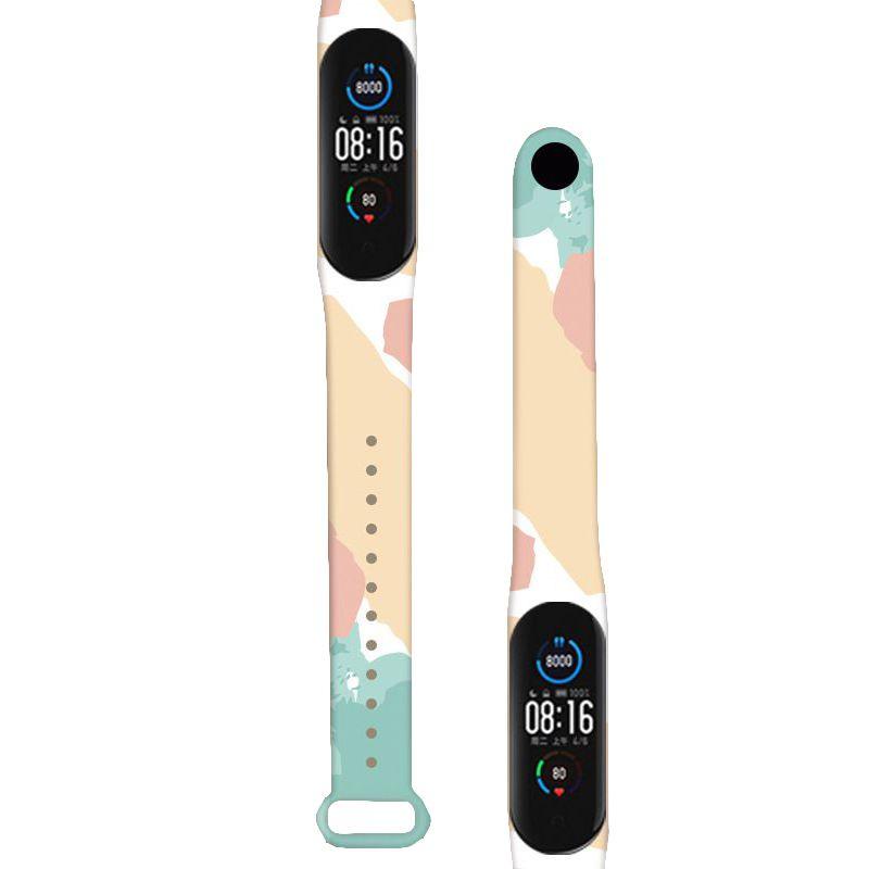 Стильный ремешок с граффити в стиле Моранди для Xiaomi Mi Band 3/4/5/6, регулируемый и влагостойкий