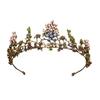 Винтажные золотые хрустальные бусины в стиле барокко, диадемы со стразами, королевские короны, свадебные аксессуары для волос, роскошная повязка на голову, диадема