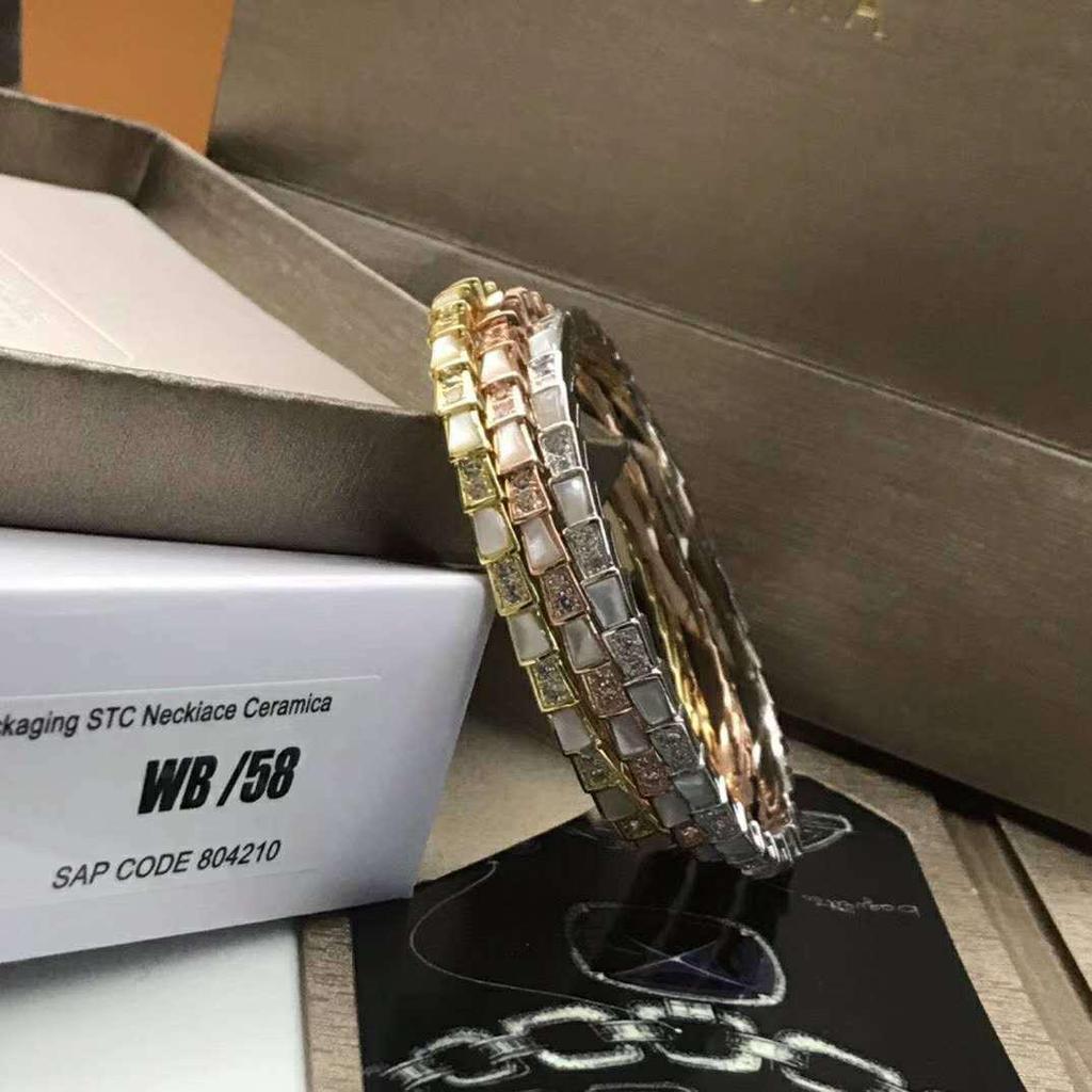 Браслет-змейка из стерлингового серебра с бриллиантами по всей длине, натуральным перламутром и агатом, цвета павлиньего пера для пар - Унисекс, европейский и американский стиль