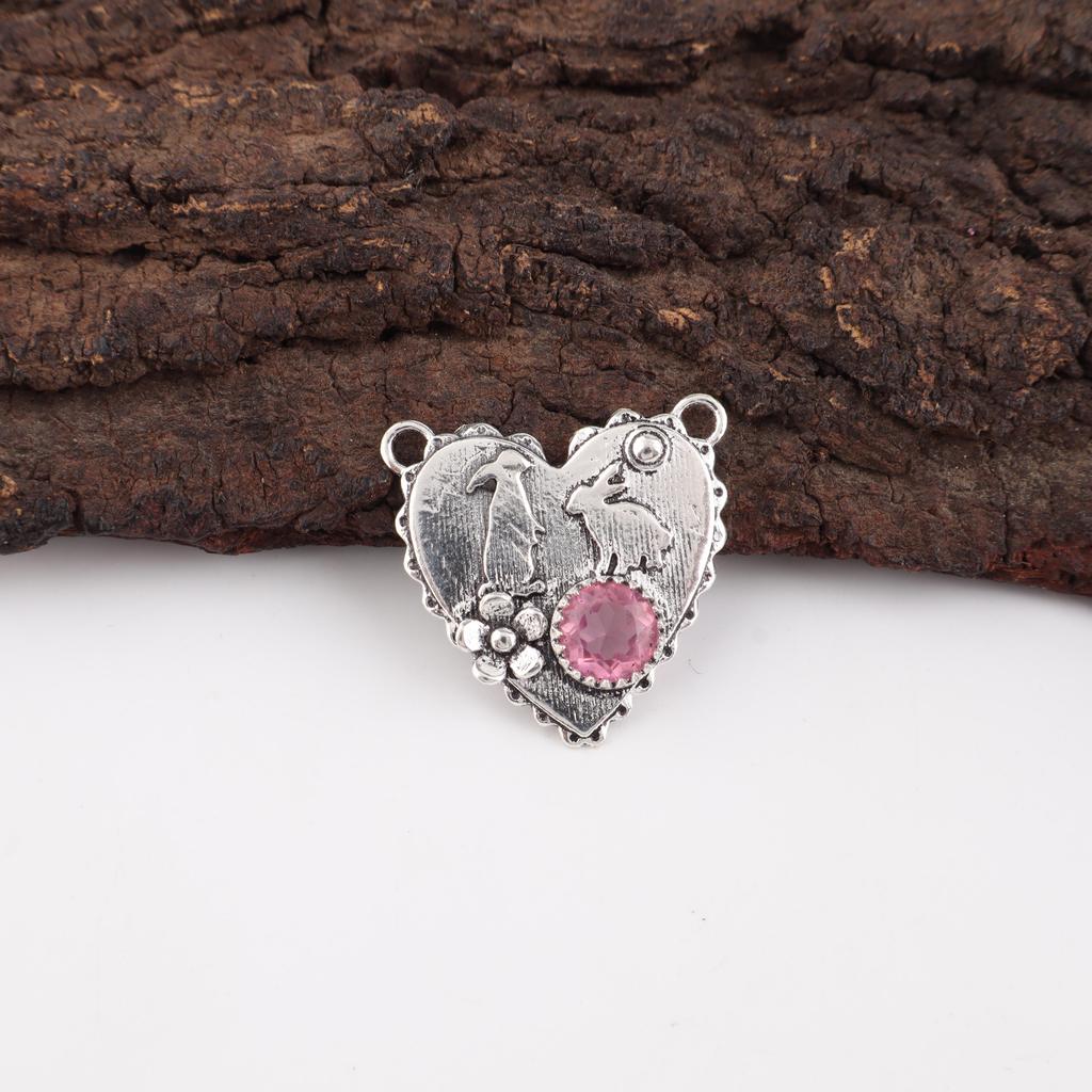 Ювелирные изделия с розовым турмалином, кулон из цельного серебра 925 пробы с драгоценными камнями, украшения ручной работы, на День памяти