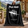 Dead by Daylight Custom Name Flannel Blanket Personalized Soft Warm Plush Throw Blanket Customized Gift for Family Friends