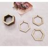 30PCS DIY Unfinished Hexagon Wood Earring Findings,Laser Cut Natural Wood Earrings Blanks (2")