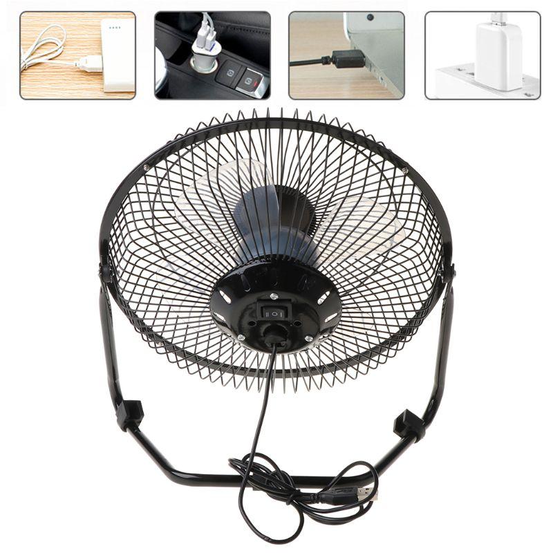 USB Powered Metal 8 Inch Portable USB Desk Fan with 2 Speeds Switch Personal Cooling Fan for Home Office Table Outdoor