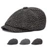 Осень-зима толстая теплая ретро восьмиугольная шляпа для мужчин и женщин британская шляпа художника шляпа вперед