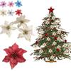 10pc Big Flower Head Glitter Christmas Tree Ornament