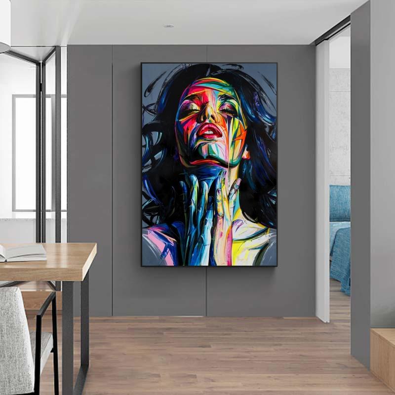 Граффити Искусство Абстрактная Девушка Картина Маслом Уолл Стрит Арт Плакат