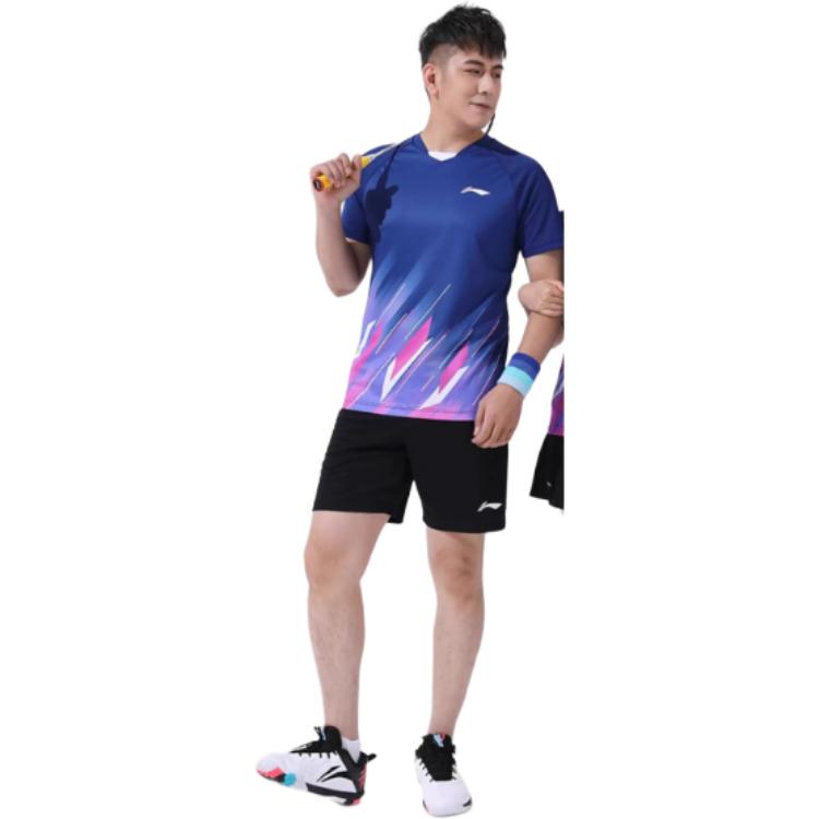 Li Ning Sports Удобная Тренировочная Фитнес Футболка с Логотипом, с Коротким Рукавом, для Бадминтона, Мужская, топы, Белая AAYT537-2