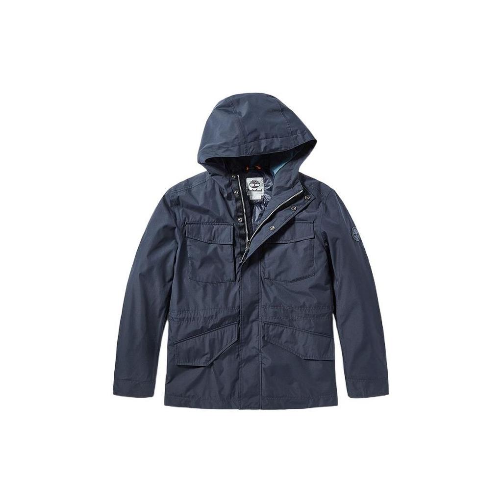 Timberland Однотонная куртка с капюшоном на скрытой молнии, мужские куртки синего цвета A2EQV-433