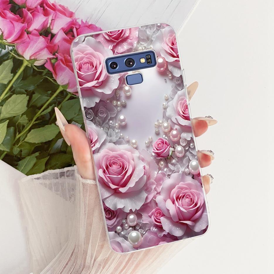 For Samsung Galaxy Note 9 Case SM-N960F Luxury Flower Butterfly Painted Cover Soft Slim Phone Case For Samsung Note 9 Note9 Bags