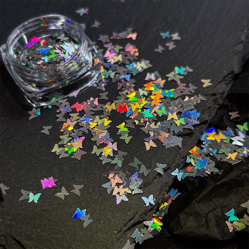 1 коробка Diy Nail Art Decor Laser Butterfly Sequin Nail Drills Chromatic Light Therapy Butterfly Diamond Manicure Design Accessories