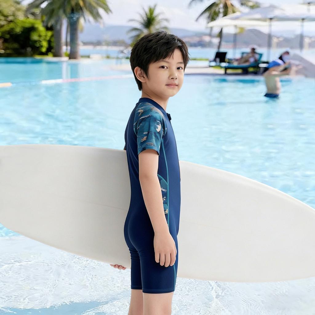 Boys Two Piece Quick Dry Swimsuit Set Summer Breathable Skin Friendly Beach Pool Swim Trunks For Kids