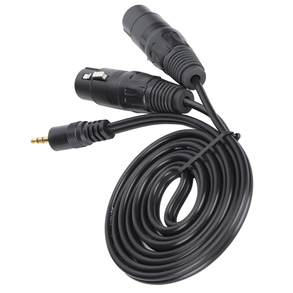 3.5mm Connector to Dual XLR Female Microphone Cable Connect Condenser Microphone Audio Line3.5XLR 1.5m