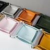 Foldable PU Leather Storage Box Desktop Cosmetic Jewelry Storage Tray Home Office Keys Coins Storage Organizer