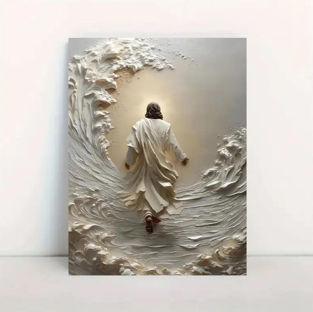 Christian Religion Holy Faith Jesus Walking on Water Art Poster Print Canvas Painting Living Room Home Decor
